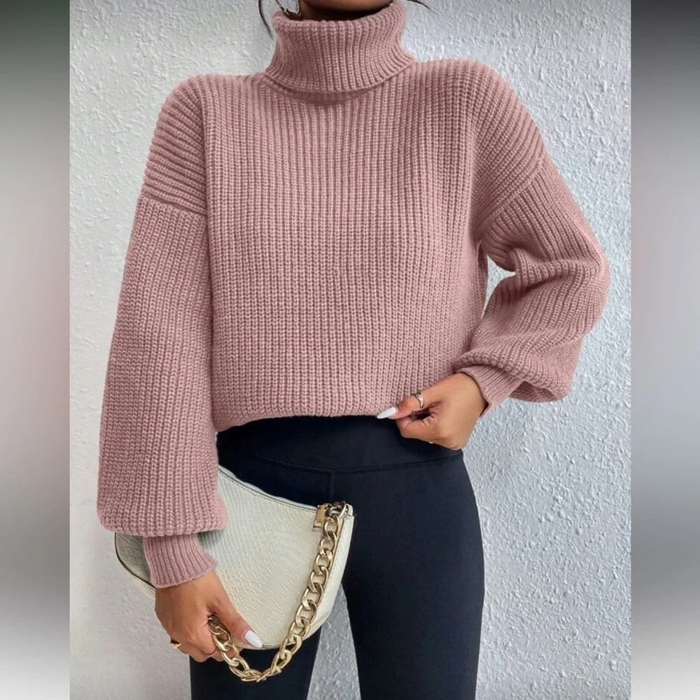 Pink Turtleneck Sweater